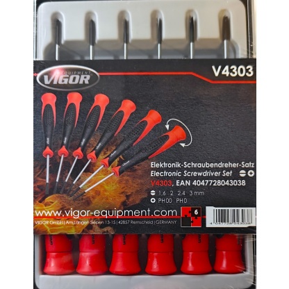 ELEKTRONIIKKARUUVITALTTASARJA 6 OS. VIGOR L. V4303